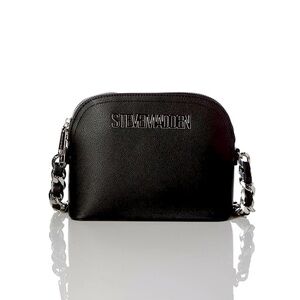 Steve Madden Black Dome Crossbody Bag with Silver Chain